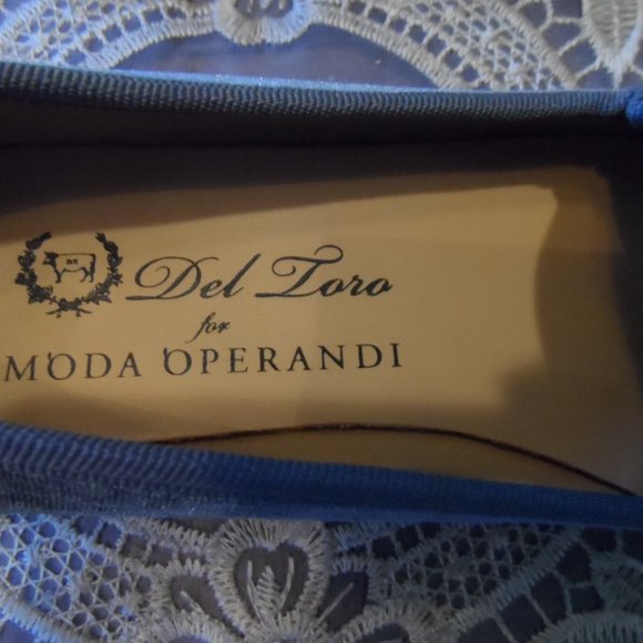 Del Loro Light Blue Velvet Poop Emoji Slip On Loafers Size 6.5M - Picture 11 of 14